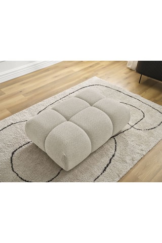 Pouf Alya - Beige - En tissu bouclette