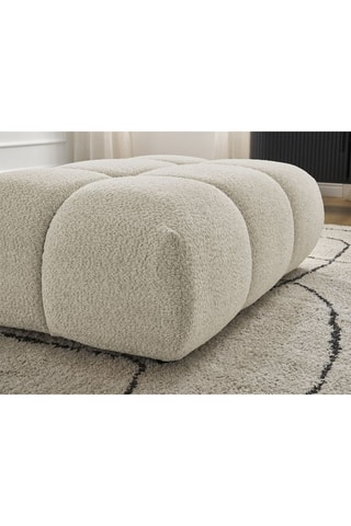 Pouf Alya - Beige - En tissu bouclette