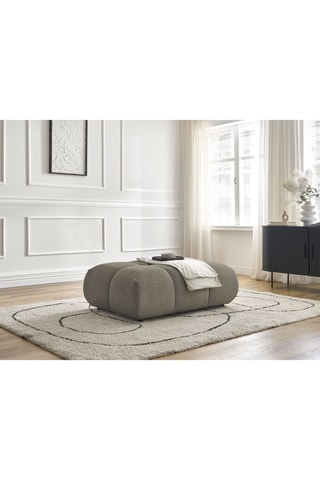 Pouf Alya - Taupe - En tissu bouclette