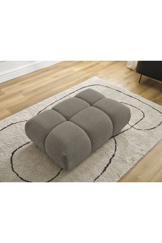 Pouf Alya - Taupe - En tissu bouclette