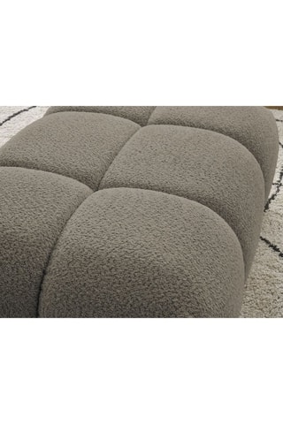 Pouf Alya - Taupe - En tissu bouclette