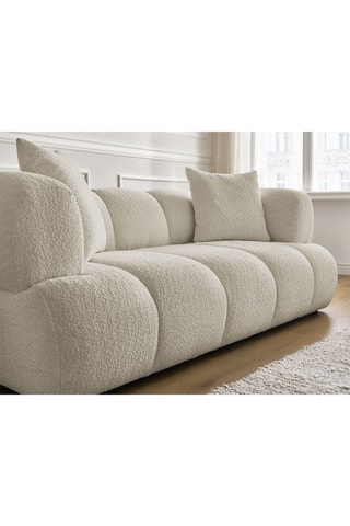 Canapé Pamira - Beige - 2 places - En tissu bouclette