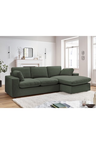 Canapé d'angle réversible Bélair - Vert - 3 places - En tissu lisse