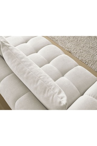Canapé droit convertible Everest - Blanc - 3 places - Tissu texturé