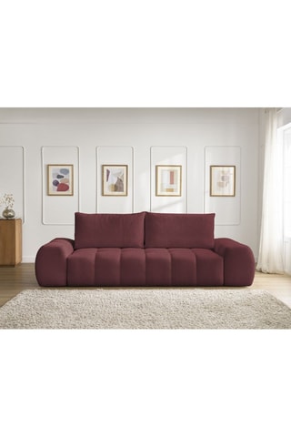 Canapé droit Everest - Rouge - 3 places - Tissu chiné