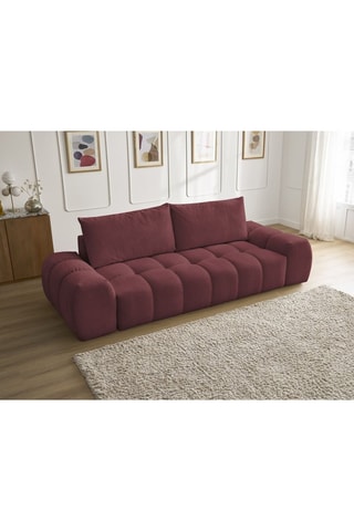 Canapé droit Everest - Rouge - 3 places - Tissu chiné