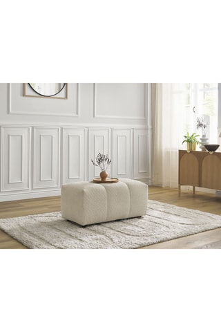 Pouf Roxelane - Beige - En tissu bouclette