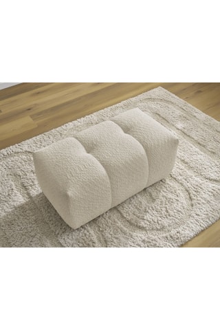Pouf Roxelane - Beige - En tissu bouclette