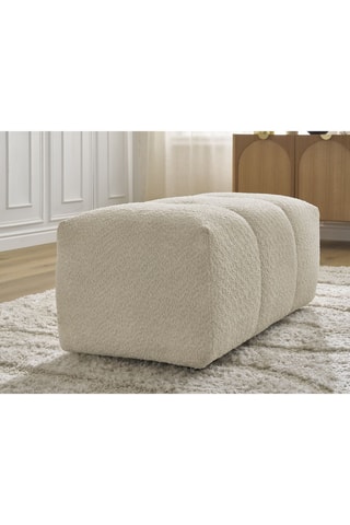 Pouf Roxelane - Beige - En tissu bouclette