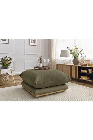 Pouf Ernest - Vert - En tissu structuré