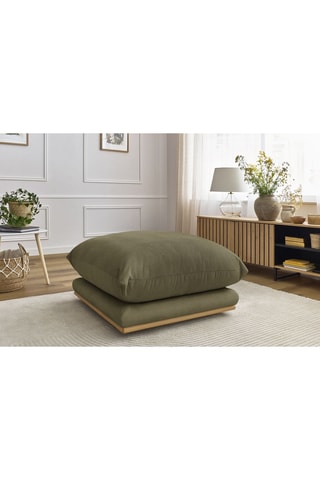 Pouf Ernest - Vert - En tissu structuré