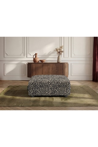 Pouf Sidonie - Léopard - En tissu structuré