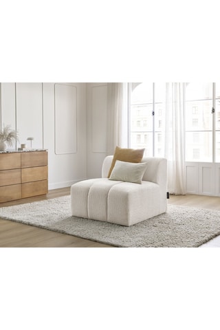 Fauteuil Annecy - Blanc cassé - En tissu bouclette