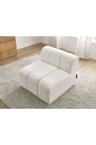 Fauteuil Annecy - Blanc cassé - En tissu bouclette