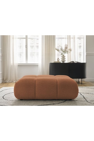Pouf Alya - Marron - En tissu bouclette