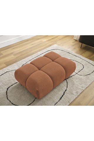 Pouf Alya - Marron - En tissu bouclette
