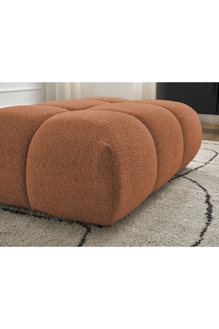 Pouf Alya - Marron - En tissu bouclette