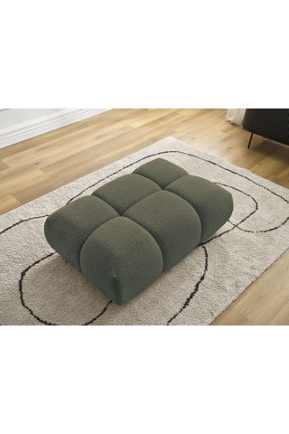 Pouf Alya - Vert - En tissu bouclette