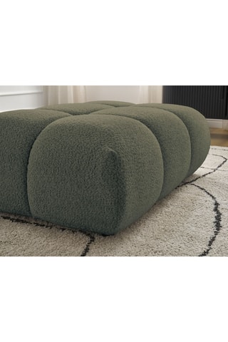 Pouf Alya - Vert - En tissu bouclette