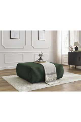 Pouf Lucien - Vert - En tissu velours côtelé