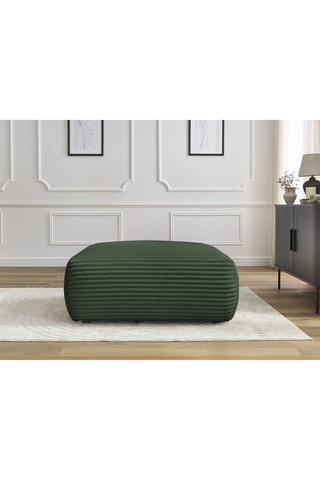 Pouf Lucien - Vert - En tissu velours côtelé