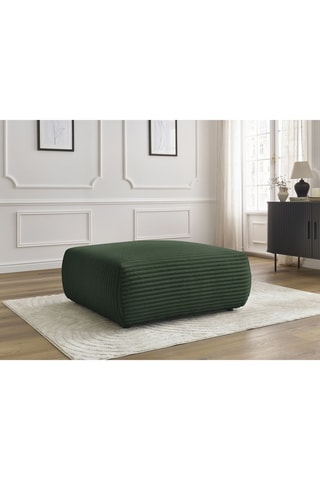 Pouf Lucien - Vert - En tissu velours côtelé
