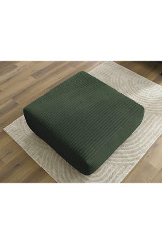 Pouf Lucien - Vert - En tissu velours côtelé
