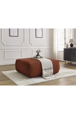 Pouf Lucien - Rouille - En tissu velours côtelé