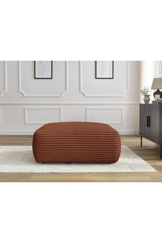 Pouf Lucien - Rouille - En tissu velours côtelé