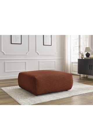 Pouf Lucien - Rouille - En tissu velours côtelé