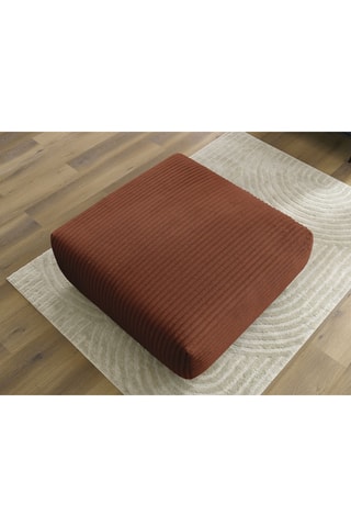 Pouf Lucien - Rouille - En tissu velours côtelé