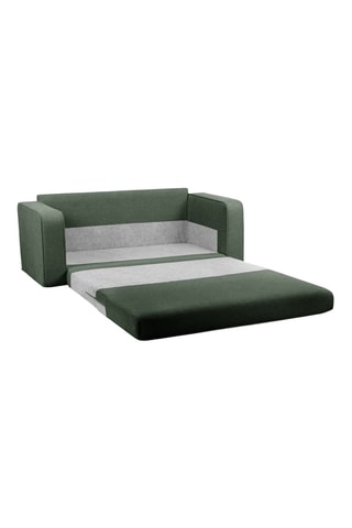Canapé droit convertible Côme - Vert - 2 places - En tissu structuré