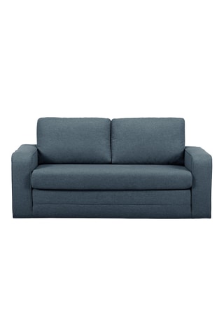 Canapé droit convertible Côme - Bleu - 2 places - En tissu structuré