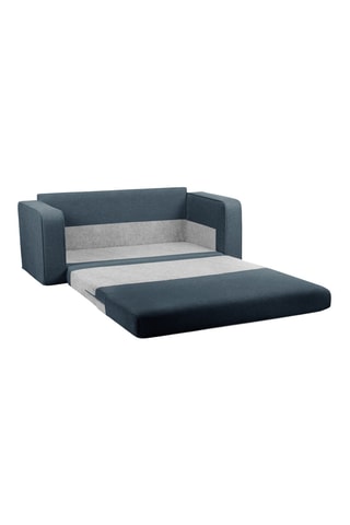 Canapé droit convertible Côme - Bleu - 2 places - En tissu structuré