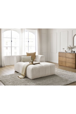 Méridienne d'angle droit pour canapé modulable Annecy - Blanc cassé - En tissu bouclette
