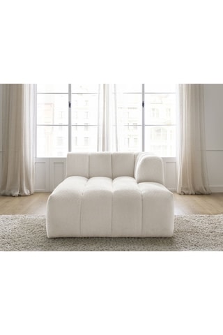 Méridienne d'angle droit pour canapé modulable Annecy - Blanc cassé - En tissu bouclette