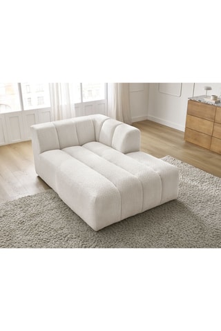 Méridienne d'angle droit pour canapé modulable Annecy - Blanc cassé - En tissu bouclette