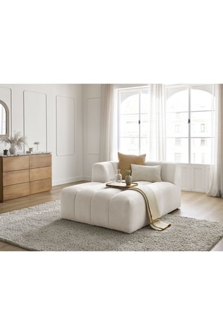 Méridienne d'angle gauche pour canapé modulable Annecy - Blanc cassé - En tissu bouclette