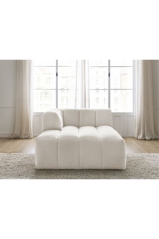 Méridienne d'angle gauche pour canapé modulable Annecy - Blanc cassé - En tissu bouclette