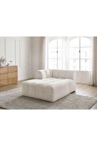 Méridienne d'angle gauche pour canapé modulable Annecy - Blanc cassé - En tissu bouclette