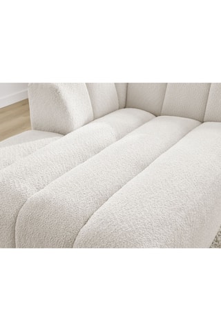 Méridienne d'angle gauche pour canapé modulable Annecy - Blanc cassé - En tissu bouclette