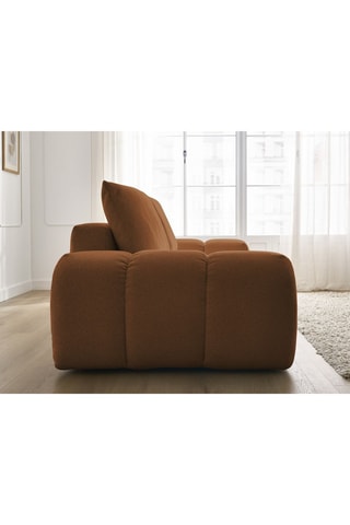 Canapé droit convertible Everest - Marron - 3 places - En tissu toucher velours