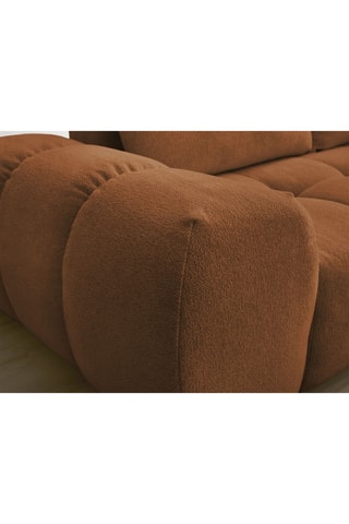 Canapé droit convertible Everest - Marron - 3 places - En tissu toucher velours