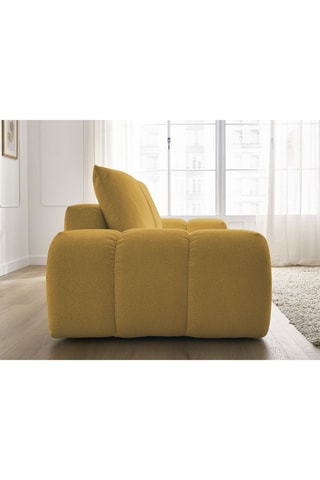 Canapé droit convertible Everest - Jaune - 3 places - En tissu toucher velours