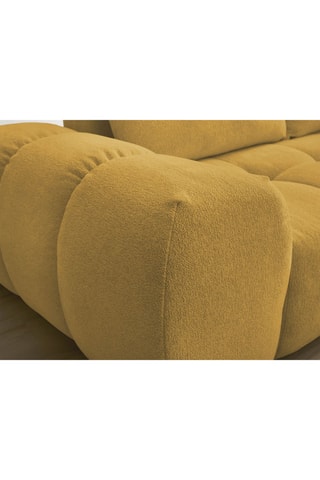 Canapé droit convertible Everest - Jaune - 3 places - En tissu toucher velours