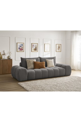 Canapé droit convertible Everest - Anthracite - 3 places - En tissu structuré