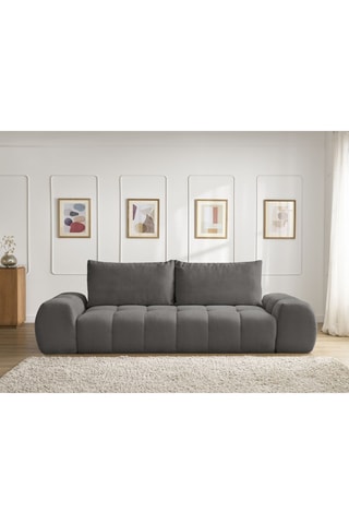 Canapé droit convertible Everest - Anthracite - 3 places - En tissu structuré