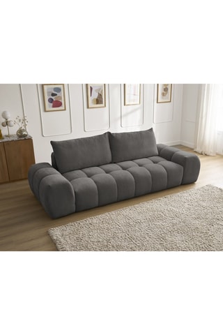 Canapé droit convertible Everest - Anthracite - 3 places - En tissu structuré