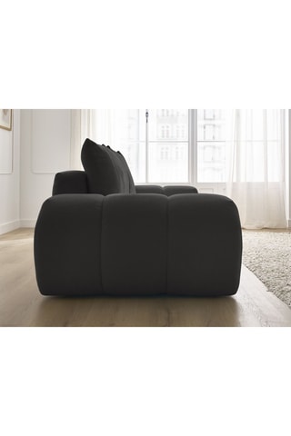 Canapé droit convertible Everest - Noir - 3 places - En tissu structuré