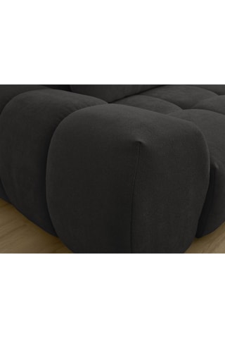 Canapé droit convertible Everest - Noir - 3 places - En tissu structuré